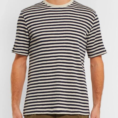 Folk Striped Slub Cotton-Jersey T-Shirt: imagen 3