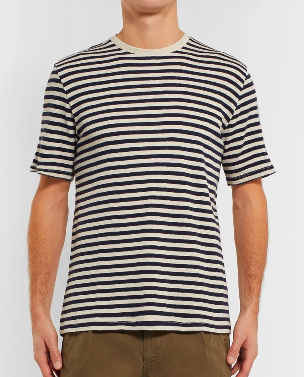 Folk Striped Slub Cotton-Jersey T-Shirt